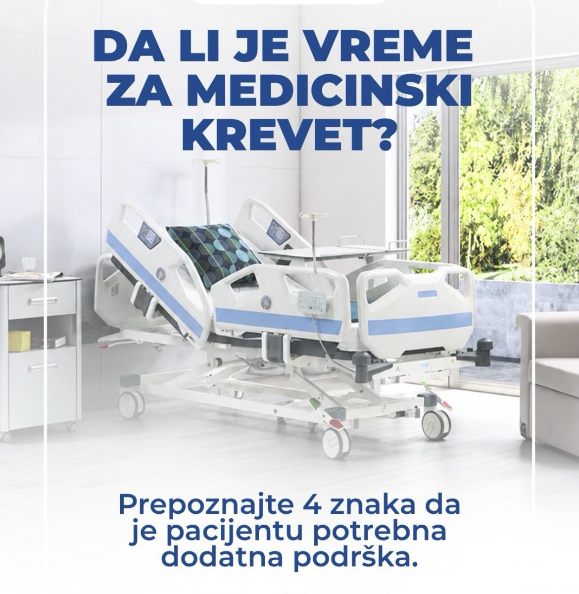 Iznajmljivanje medicinskog bolničkog kreveta sa daljinskim upravljačem — dostava Podgorica, Nikšić, Bar, Budva